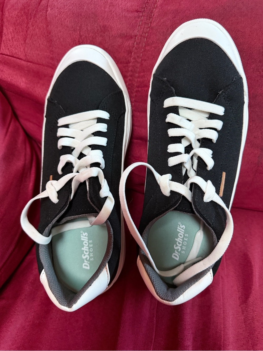 Dr. Scholl's Black and White Platform Lace-Up Sneakers - Picture 5 of 7